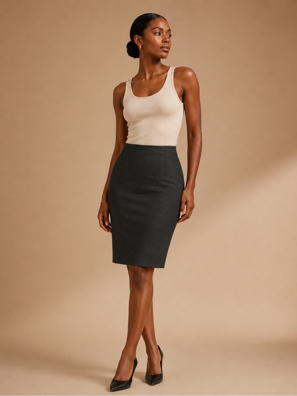 Coldwater Creek Black Pencil Skirt Women’s Career Office Wear Size P8